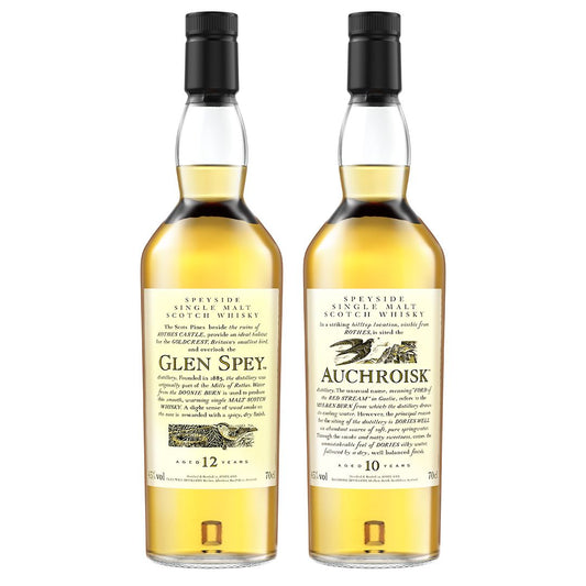 Flora & Fauna Bundle- Auchroisk 10 Year Old + Glen Spey 12 Year Old Single Malt Scotch Whisky, 2x70cl