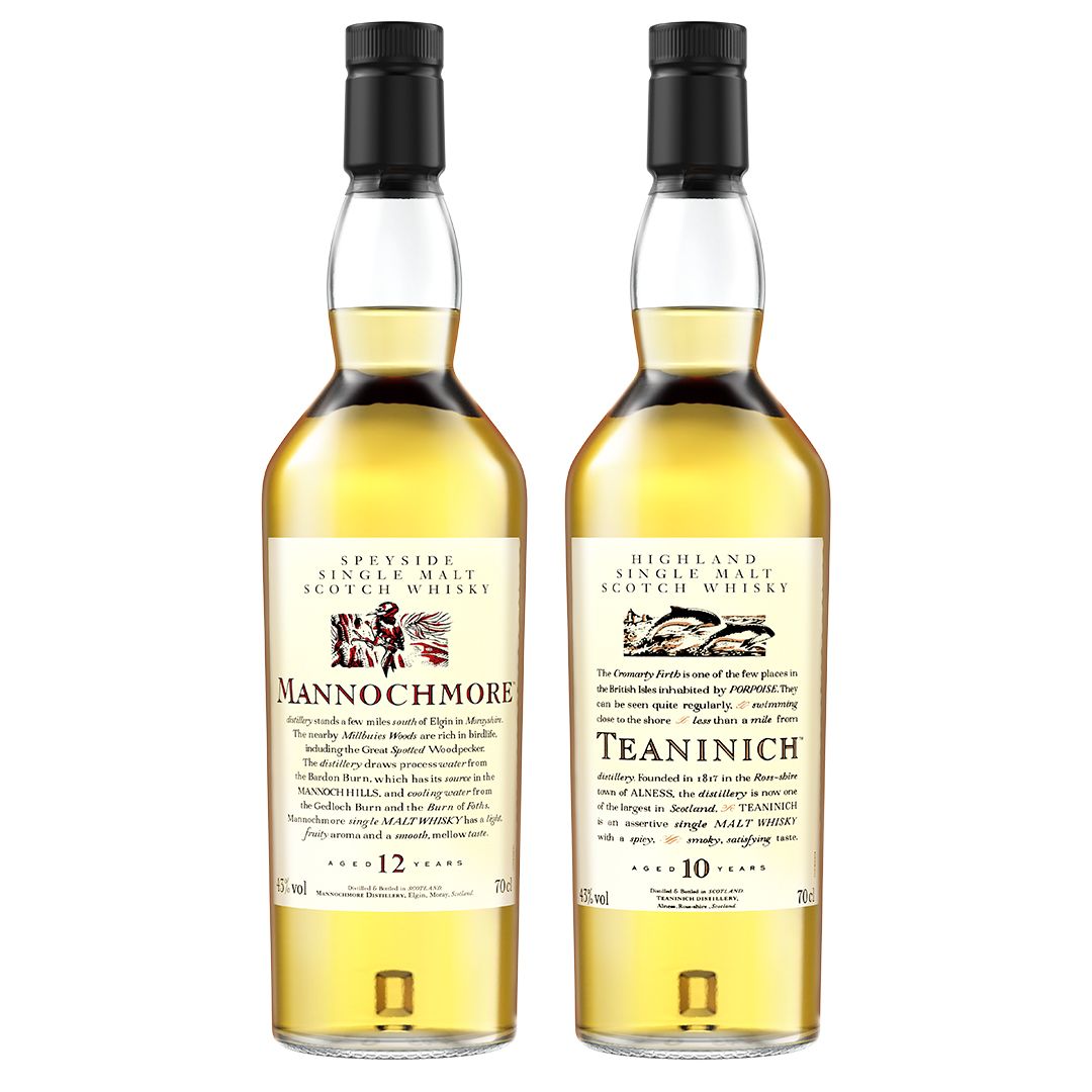 Flora & Fauna Bundle - Teaninich 10 Year Old + Mannochmore 12 Year Old Single Malt Scotch Whisky, 2x70cl