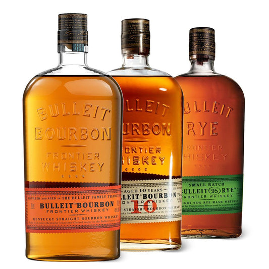 Bulleit Bourbon 10 Year Old & Bulleit Bourbon & Bulleit Rye Whiskey 3x70cl